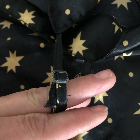 Isadora size large navy / black satin adjustable camisole w/ gold stars print - Picture 6 of 9